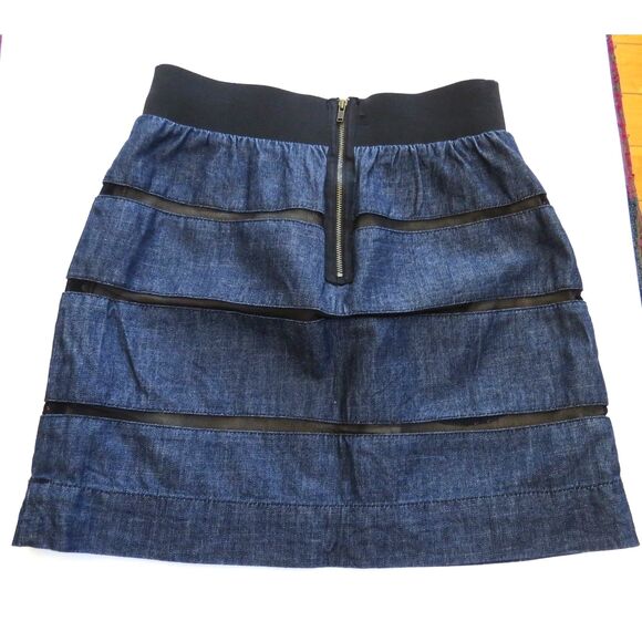 Jodi Arnold for The Limited Denim Mesh Mini Skirt  Size 0 EUC - Picture 1 of 9
